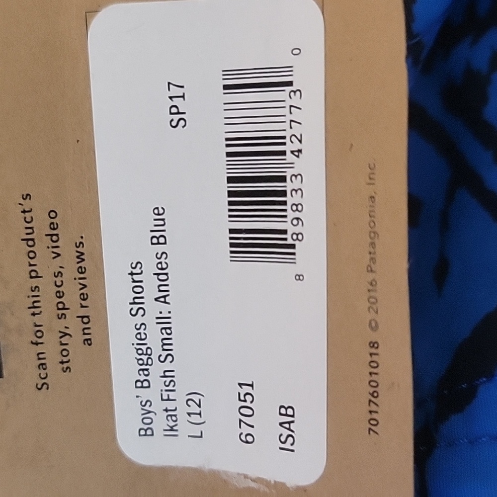 NWOT Patagonia Baggies Shorts Boys Blue Lined  Drawstring Waistline - Picture 9 of 11